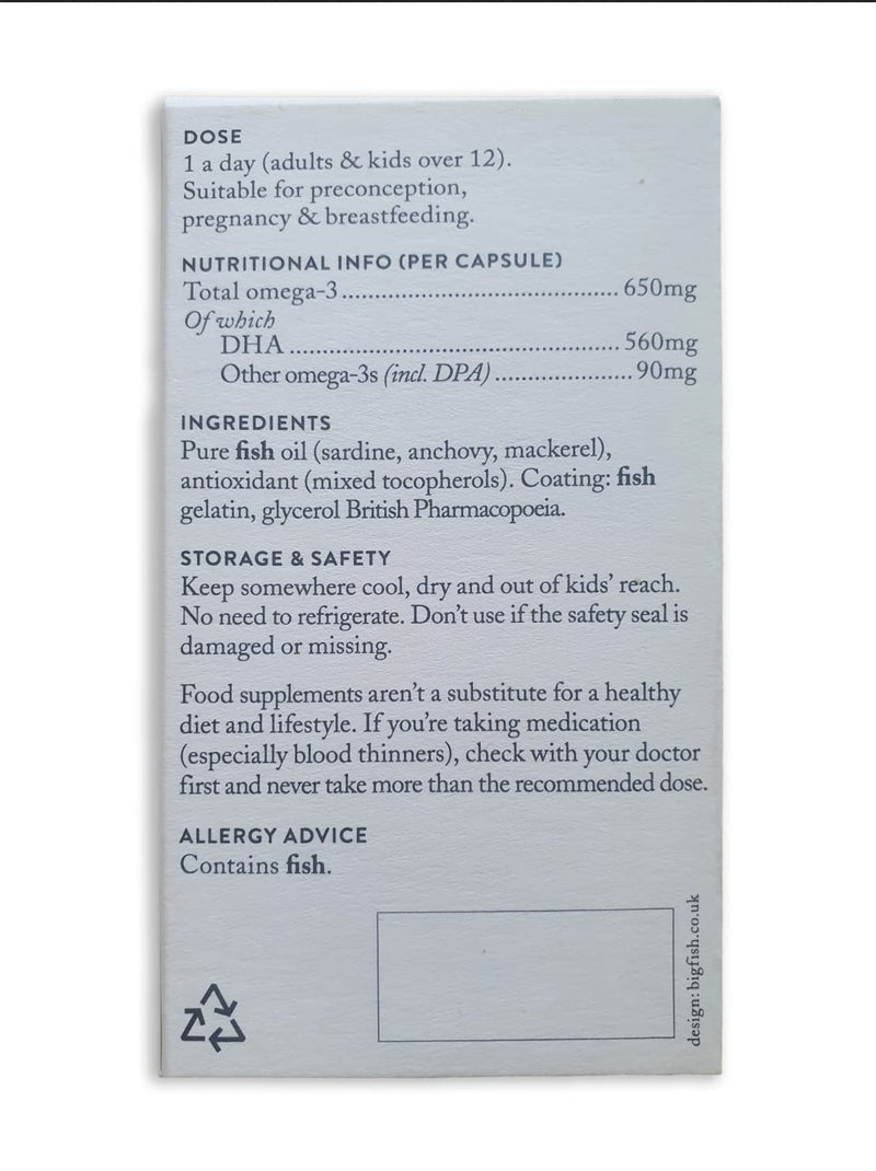 [Australia] - Bare Biology Mums & Bumps Pure Omega 3 Fish Oil Capsules for Pregnant Women - All Round Support for Preconception, Pregnancy & Breastfeeding - Made From Sustainably Sourced Wild Fish (30 Capsules) 