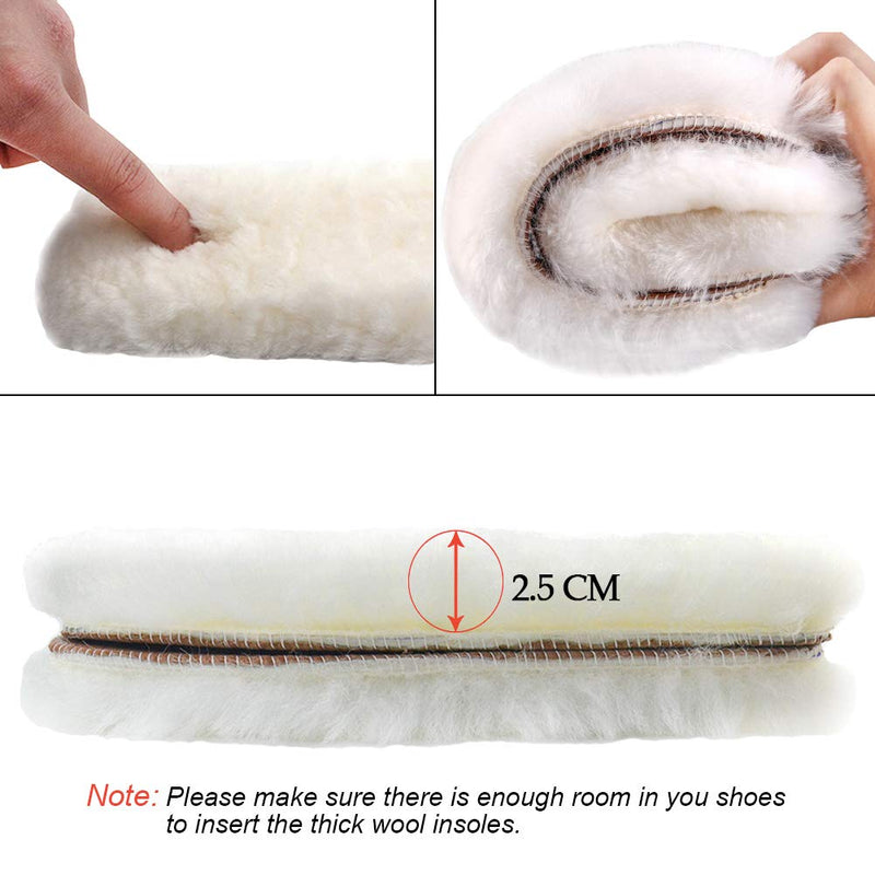 [Australia] - Ailaka Women’s Sheepskin Insoles, Thick Warm Wool Insoles Fluffy Fleece Replacement for Shoes Boots Slippers 1 Pair 8 M US Women 