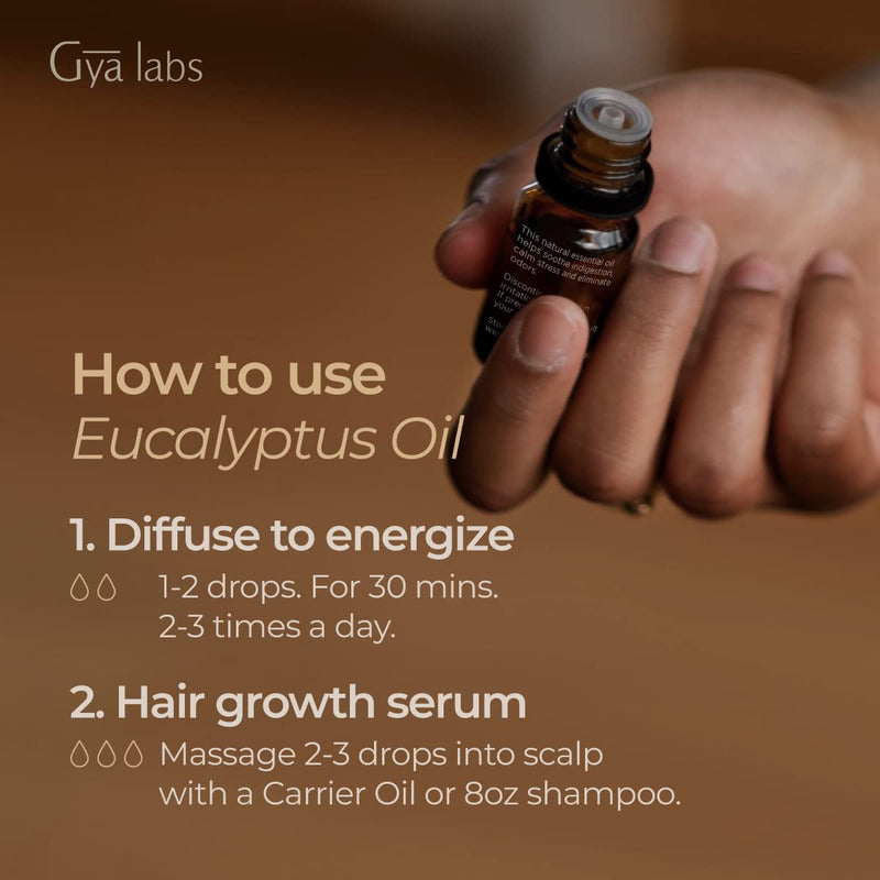 [Australia] - Gya Labs Eucalyptus Essential Oil - 100% Pure and Natural Eucalyptus Oil - Eucalyptus Oil for Diffuser, Fresh, Minty & Relieving Scent (10ml) 10 ml (Pack of 1) 