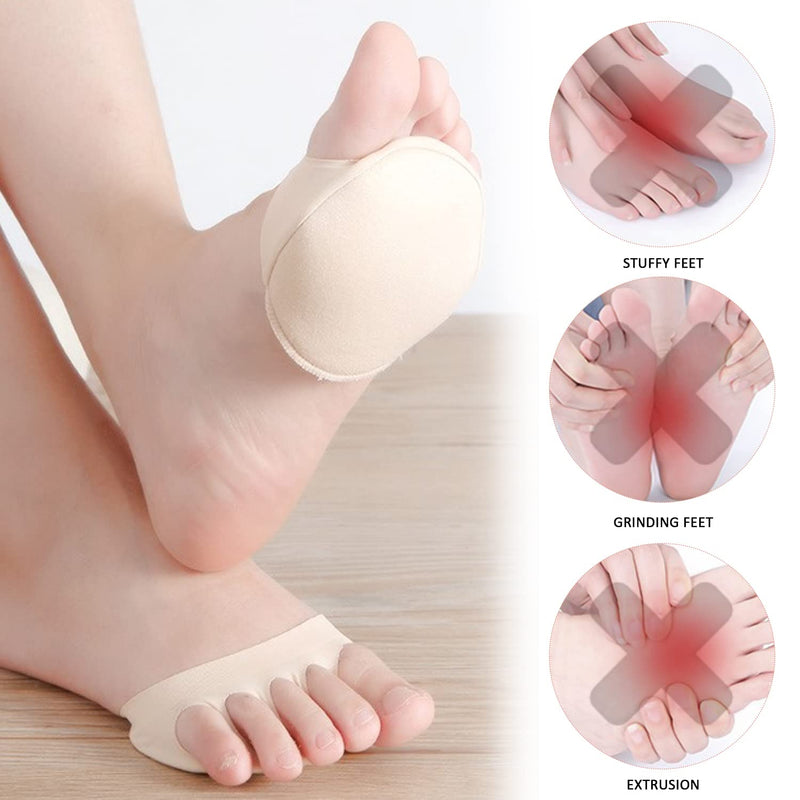 [Australia] - 6 Pairs of Honeycomb Forefoot Pads with 2 Pairs of Sponge Heel Pads, Metatarsal Pads Toe Pads for Foot Pain, Outdoor Running 