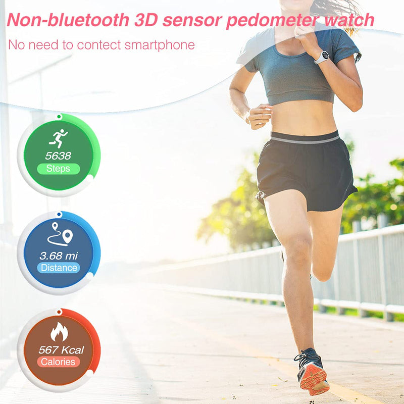 [Australia] - Led Digital Pedometer Watch , Digital Steps Tracker , Non-Bluetooth, Vibrating Alarm Clock, Stopwatch, Great Gift for Children Teens Girls Boys Women Pink 
