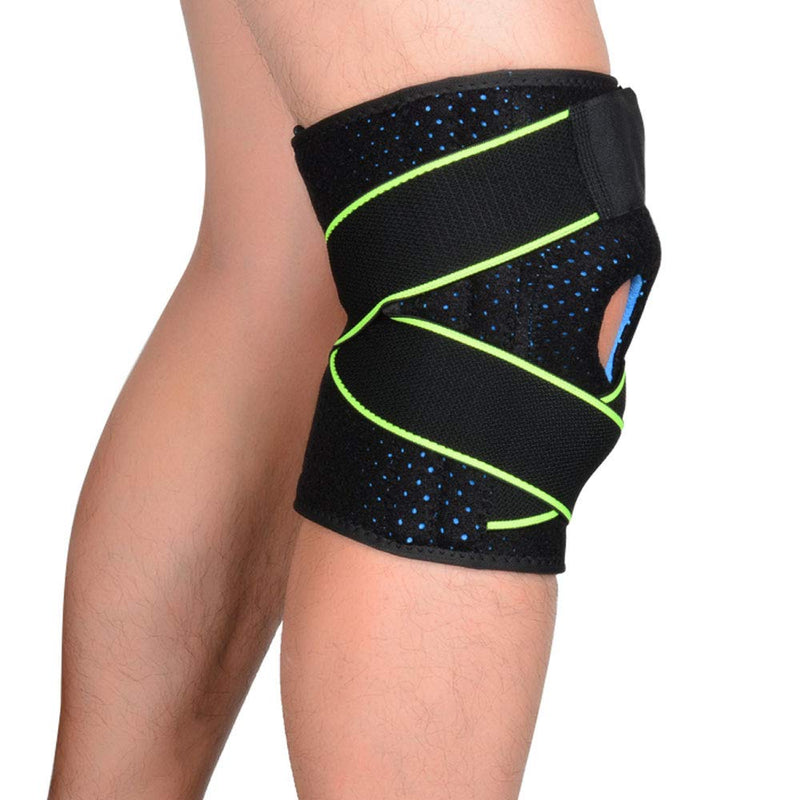 [Australia] - SupreGear Knee Brace, Adjustable Universal Knee Brace Patella Stabilizer Knee Pain Relief Patella Stabilizing Dual Compression Knee Sleeves with Hook Loop for Running Jumping Basketball Tennis, Green 