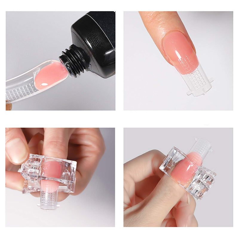 [Australia] - 6Pcs Nail Tips Clip for Quick Building Polygel nail forms Nail clips for polygel Finger Nail Extension UV LED Builder Clamps Manicure Nail Art Tool 