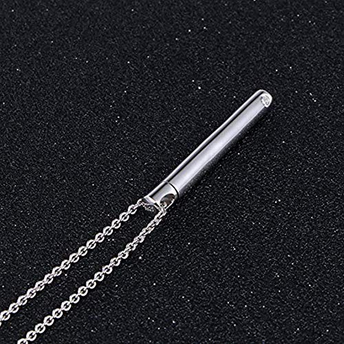 [Australia] - Urn Necklace Bar Pendant Memorial Jewelry - Ashes Keepsake Exquisite Cremation Jewelry Silver Tone 