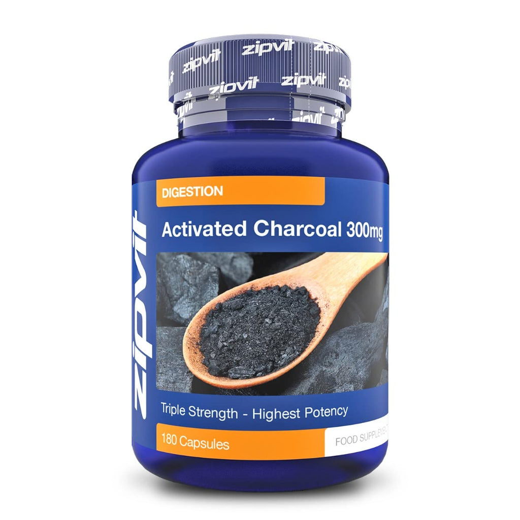 [Australia] - Activated Charcoal Capsules 300mg, 180 Capsules, Promotes Gut Health, Helps Detox and Reduces Flatulence 