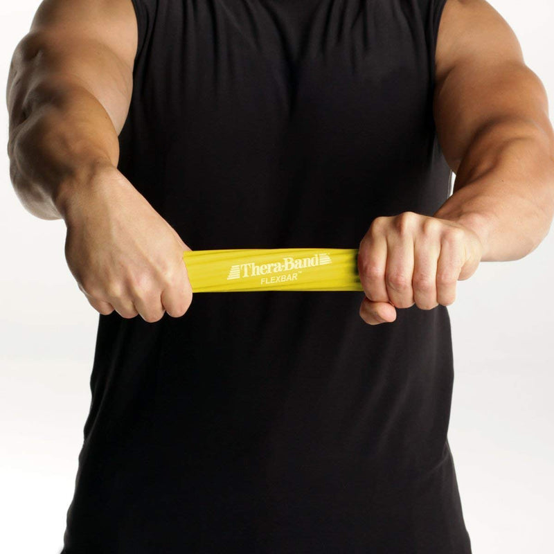 [Australia] - THERABAND Resistance Bar, FlexBar, Pain Relief for Tennis Elbow Injury, Tendonitis & Improve Grip Strength, Yellow, Extra Light Beginner Yellow - Extra Light 