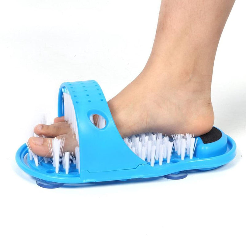 [Australia] - Foot Cleaner Scrubber for Shower Non-Slip Dead Skin Remover Bristle Slipper No Bending Foot Massager Stick With Suction Cups Prevents Dry & Callused Feet 