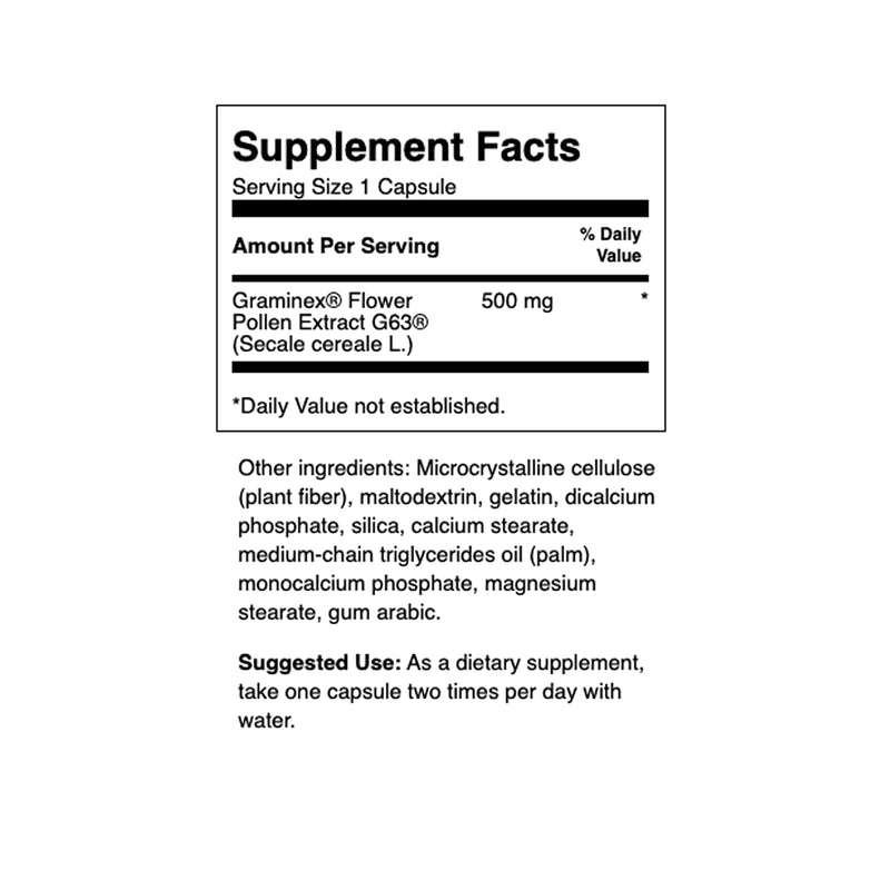 [Australia] - Swanson Maximum Strength Graminex Flower Pollen Extract - Supports Prostate Health, Urinary Tract Function, and Kidney Health - Mens Health Supplement - (60 Capsules, 500mg Each) 1 