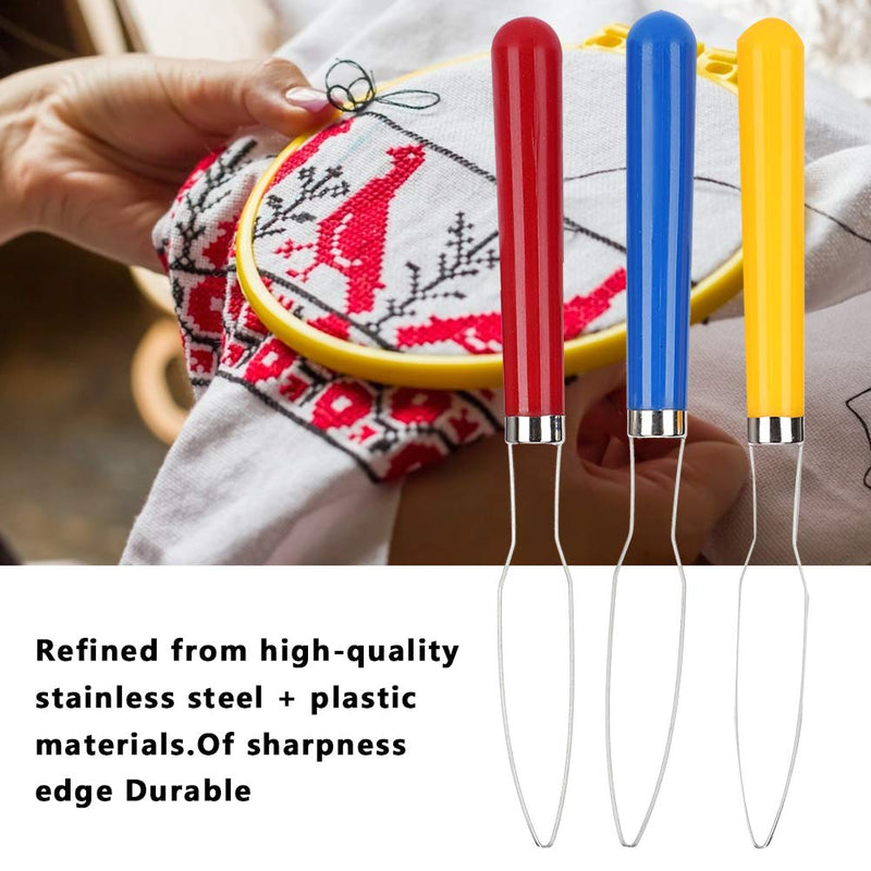 [Australia] - Grip Button Hook Helper Durable Sewing Embroidery Tools Wire Loop Button Hook, DIY Accessories Zipper Button Hook, for Home Tailoring 