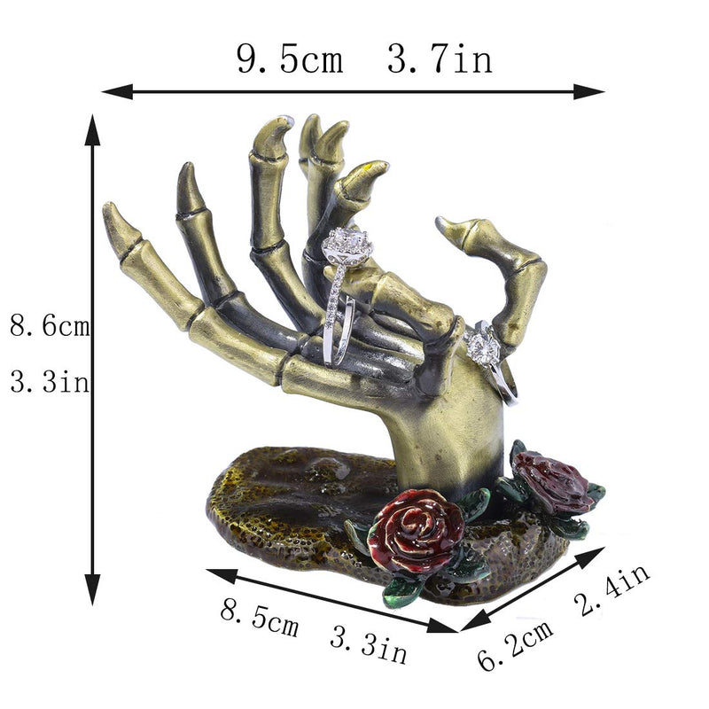 [Australia] - Gothic Valentine Rose Skeleton Hand Jewelry Holder Rings Necklaces and Jewellery Accessories Hand Form Display Holders 