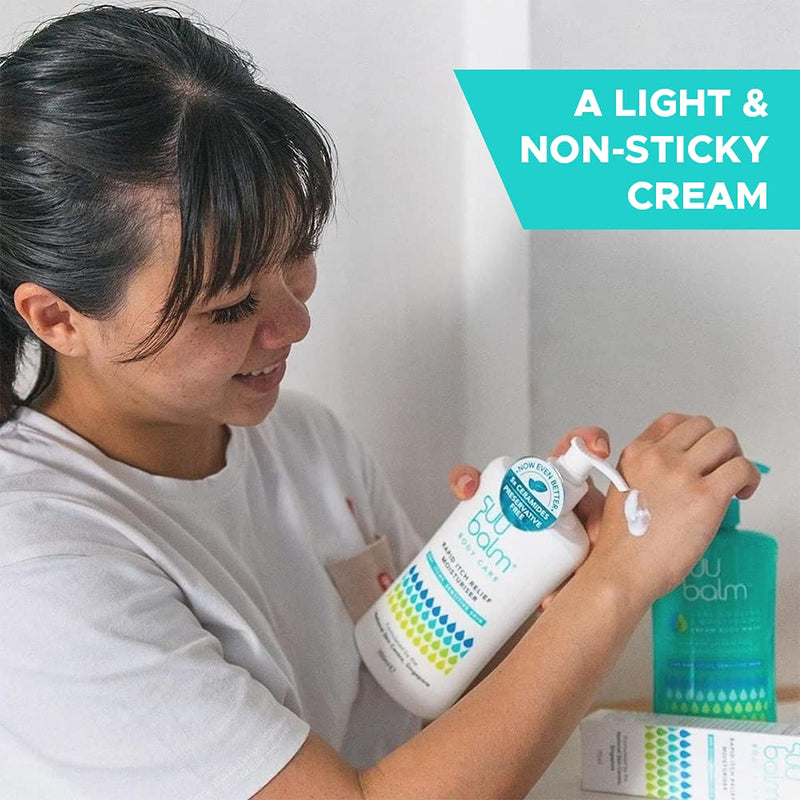 [Australia] - Suu Balm - Itch Relief Cream, Menthol & Ceramide Body Moisturiser - Eczema, Psoriasis, Dry, Sensitive Skin Treatment (350ml) 