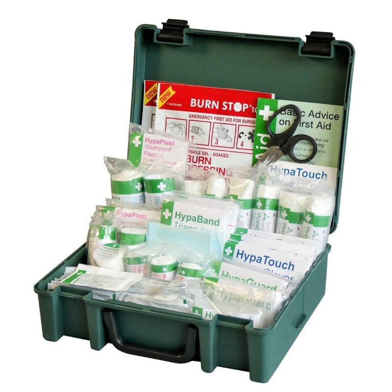 [Australia] - Safety First Aid Group Economy Workplace First Aid Kit BS 8599 Compliant, Medium with HypaPlast Fabric Plasters, 7.2 x 2.5 cm (Pack of 100) 