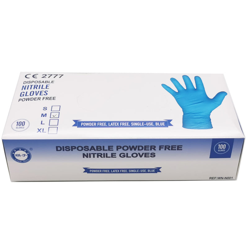 [Australia] - Nitrile Gloves Disposable Powder Free Premium Blue | Medical, tattoo parlours, food handling, cosmetics, industrial, general health & safety etc L (Pack of 100) 