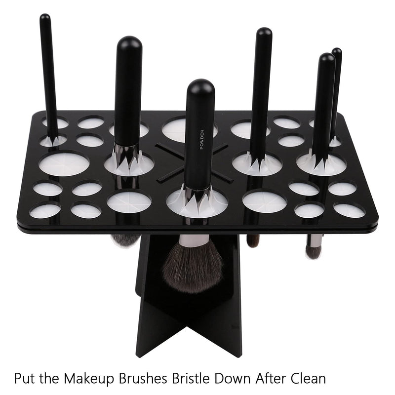 [Australia] - Docolor 26 Mix Size Makeup Brush Holder Tree Tower Air Drying Organizer Folding Cosmetic Shelf Tool Black 