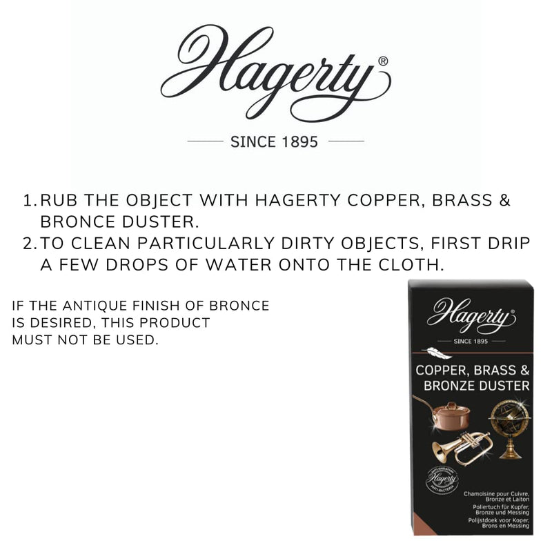 [Australia] - Hagerty Copper, Brass & Bronze Duster - Impregnated Polishing Cloth for Copper, Brass or Bronze Objects - 1 Piece 55 x 36 cm - Shine and Extra Protection 
