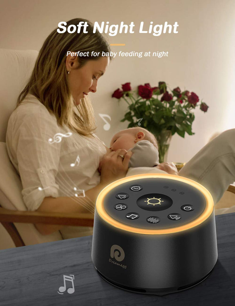 [Australia] - White Noise Machine - Dreamegg Sound Machine for Baby Kid Adult, Noise Machine for Sleeping with 24 Calming Sound, Ambient Nightlight, Continuous or Timer, Loud Sleep Machine for Home Nursery Office 