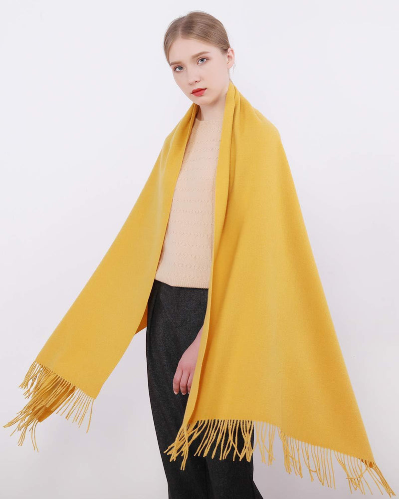 [Australia] - RIIQIICHY Women Scarf Pashmina Shawls and Wraps Long Large Winter More Warm Thicker Scarves Yellow 