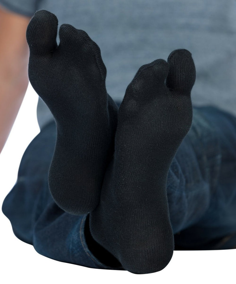 [Australia] - Knitido Traditionals Tabi | Short Split Toe Socks in Cotton UK 5.5-8 (EU 39-42) black (001) 