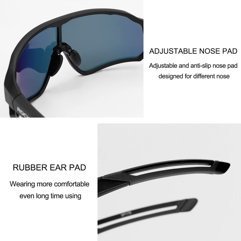 [Australia] - ROCKBROS Polarized Sunglasses for Men Women UV Protection Cycling Sunglasses Black 