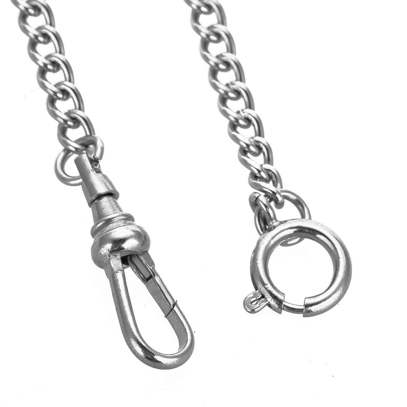 [Australia] - Pocket Watch Chain Double Albert T-Bar Silver Plated - SIBOSUN Antique 29 Inch Chains Vest Waistcoat… 