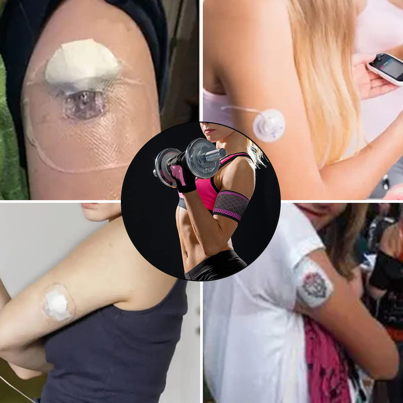 [Australia] - Diabetes Arm Band for Insulin Pod Monitoring Systems - Omnipod Dexcom Protects Insulin Pod - Washable and Reusable Replace Adhesive Patches Tape (L, Purple) L 