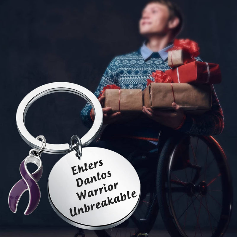 [Australia] - FEELMEM EDS Awareness Gift Cancer Fighter Gift Ehlers Danlor Warrior Keychain Ehlers Danlor-Ky 
