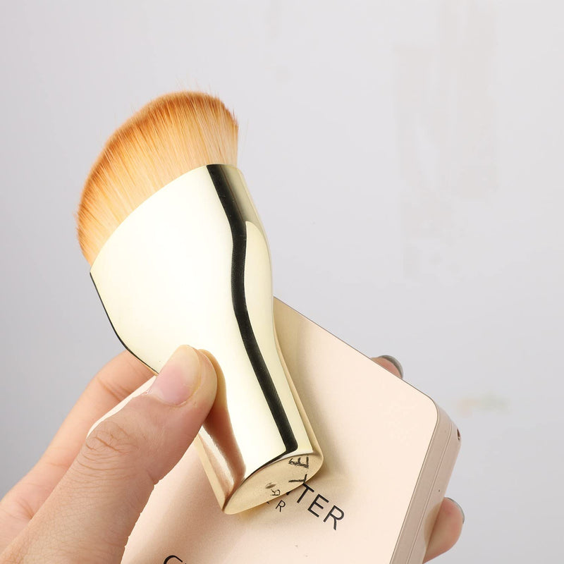 [Australia] - Angled Foundation Brush Makeup Face Kabuki Foundation Brush, Synthetic Professional Liquid Blending Mineral Powder Makeup Tools, Large Full Coverage Makeup Brushes (Golden) Golden 