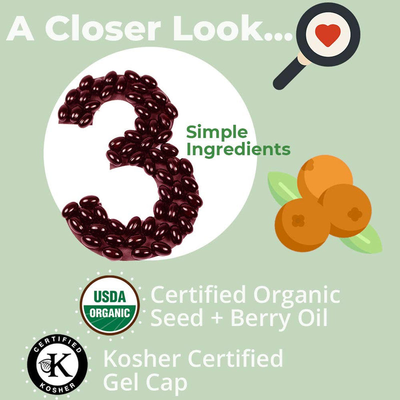 [Australia] - Sea Buckthorn Oil Blend, Omega-7 Complete, 120 Count Softgels 
