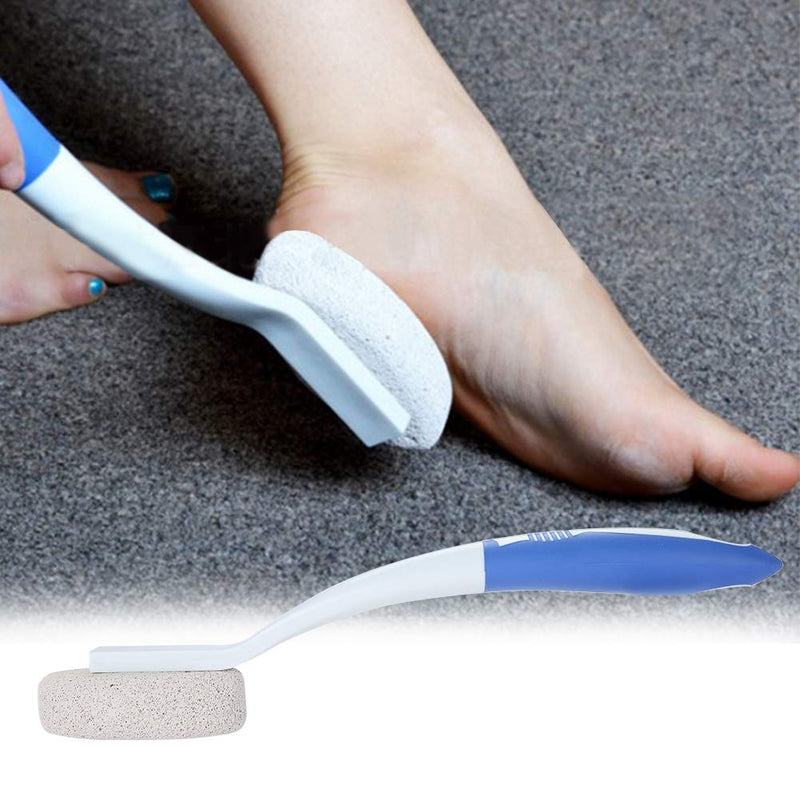 [Australia] - Foot Pumice Brush, Long Handle, Remove Dead Skin Cutin Foot Brush, Scrubbing Pumice Stone, Foot Massage Cleaner 