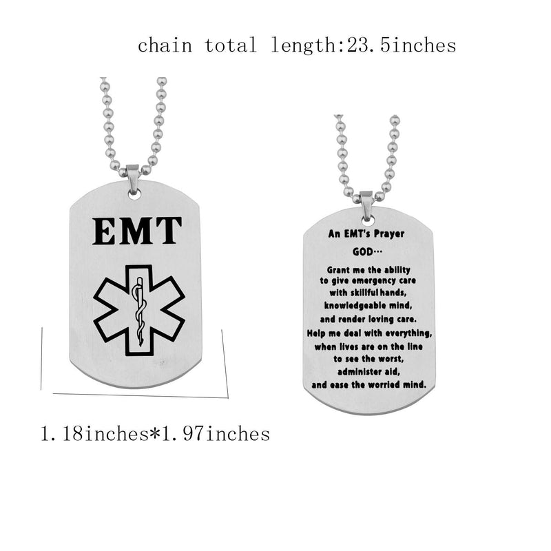 [Australia] - BNQL EMT Prayer Necklace Keychain Paramedic or EMT Steel Jewelry Gift 