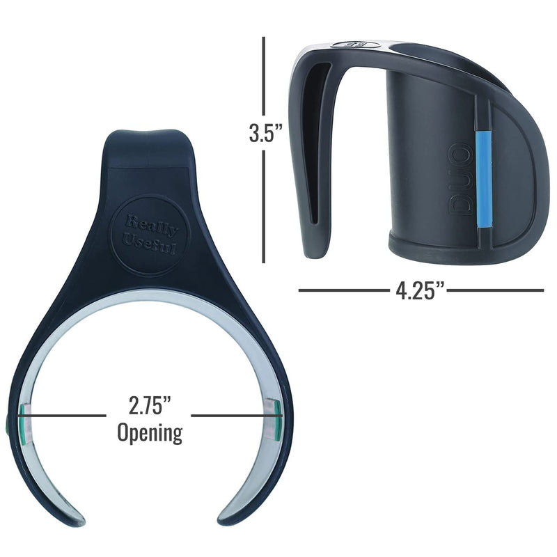 [Australia] - HealthSmart DUO Beverage Grip Handle for Mugs, Glasses and Bottles, Protects Hands from Hot Mug Surfaces, Blue, 0.5 Pound 