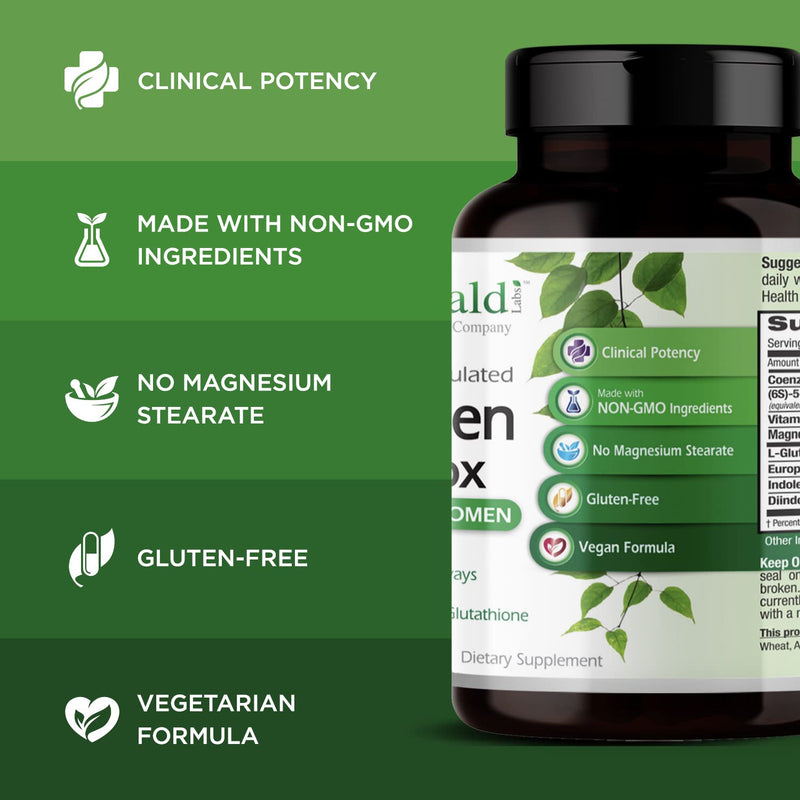 [Australia] - Emerald Labs Estrogen Detox - with I3C, DIM, and Setria L-Glutathione for Hormone Balance Support - 60 Vegetable Capsules 