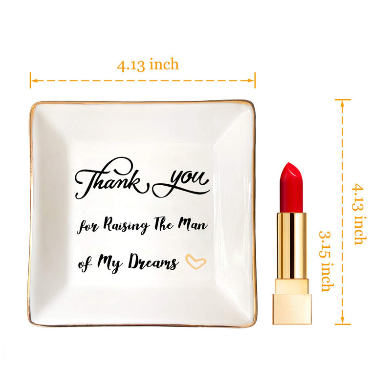 [Australia] - Mother of Groom Gifts Ring Trinket Dish - Thank You for Raising The Man of My Dreams 