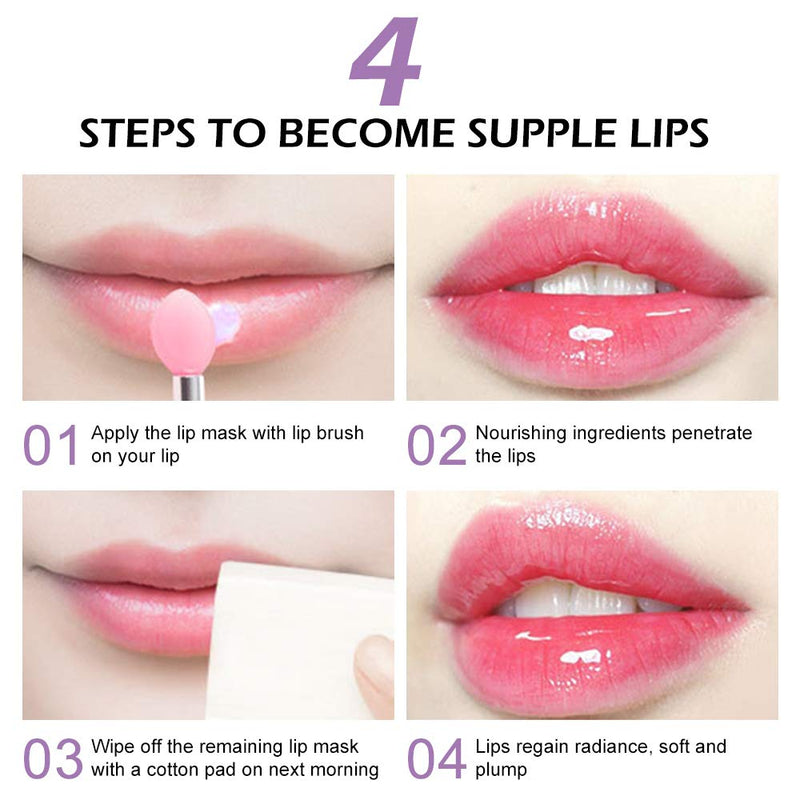[Australia] - Double Effect Lip Sleeping Mask Overnight Moisturizing Repairing Lip Mask,Sleeping Lip Balm Gentle Moisturizing Exfoliating Lip Mask Lip Scrub, Lip Moisturizer For Intensive Repairing Lip (Lavender) 