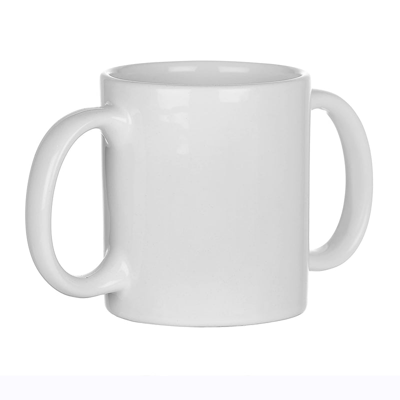 [Australia] - Dual Handle Mug to Aid Tremors, MICROWAVE SAFE, 11.83 US Fl. Oz. (350 Ml), BPA-FREE - WHITE Color 