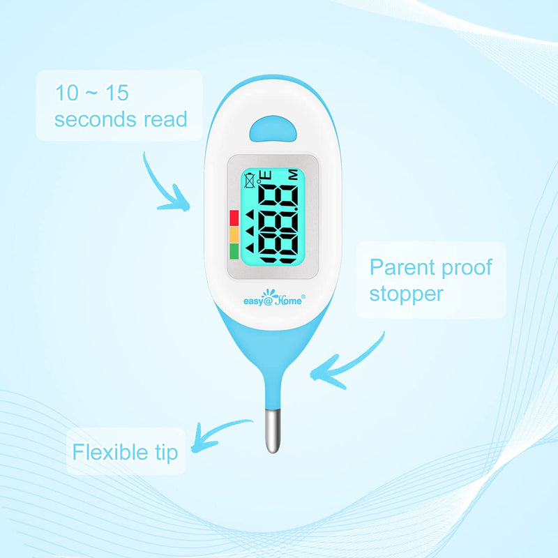 [Australia] - Baby Rectal Thermometer with Fever Indicator - Easy@Home Perfect Newborn and Infant Digital Thermometer with LCD Display Reading Body Temperature-Kid and Baby Item with Accurate Fast Reading - EMT-027 