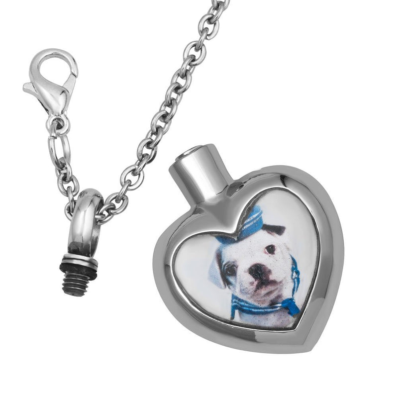 [Australia] - LoEnMe Jewelry Urn Necklace for Ash Cremation Pendant Love Heart Puppy Dog Pet Paw Print Always in My Heart Dog Mariner 