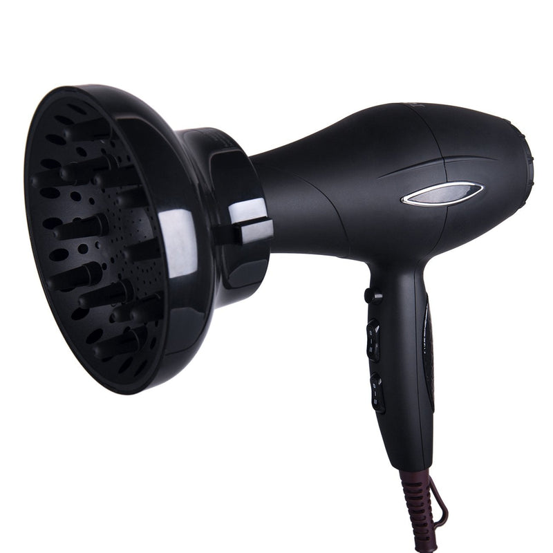 [Australia] - Hairizone Universal Diffuser for Hair Dryers with Nozzle D=1.7"-2.6" for Curly or Wavy Hair Styling, Dry and Gain Maximum Volume without Frizz Black Shiny Black 