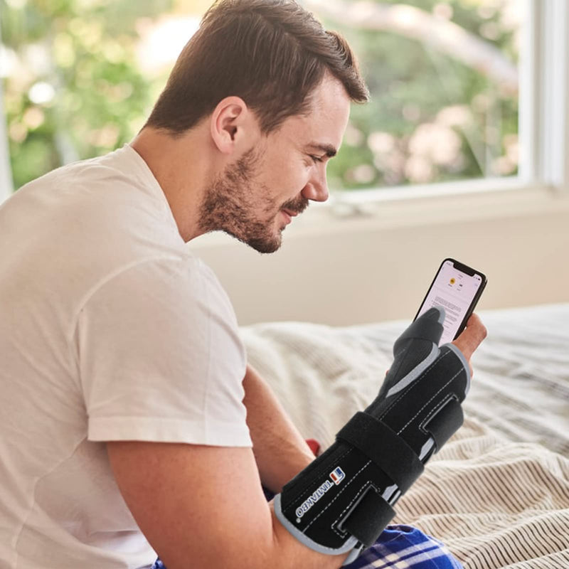 [Australia] - T TIMTAKBO Thumb Spica Splint Wrist Brace, Carpal Tunnel Wrist and Thumb Brace Rigid Support, Wrist Splint Night Support Thumb Stabilizer , Wrist Brace Hand Brace for Sprained Wrist, Arthritis, Tendonitis, Ligament Injury, Left Right Hand, SML Medium 