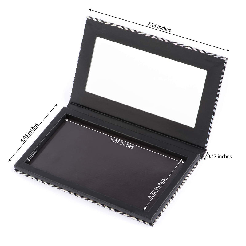 [Australia] - Allwon Magnetic Palette Black Empty Makeup Palette with Mirror and 20Pcs Adhesive Empty Palette Metal Stickers for Eyeshadow Lipstick Blush Powder 