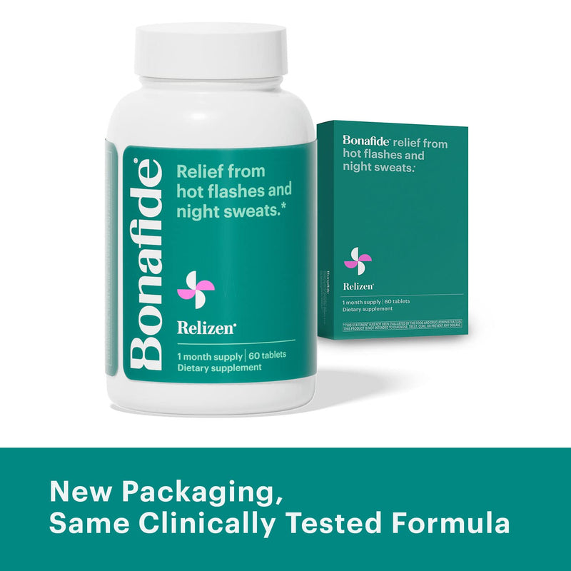 [Australia] - Bonafide Relizen – Powerful, Hormone-Free Relief from Hot Flashes and Night Sweats During Menopause* – 1 Month Supply (60 Tablets) 60 Count (Pack of 1) 