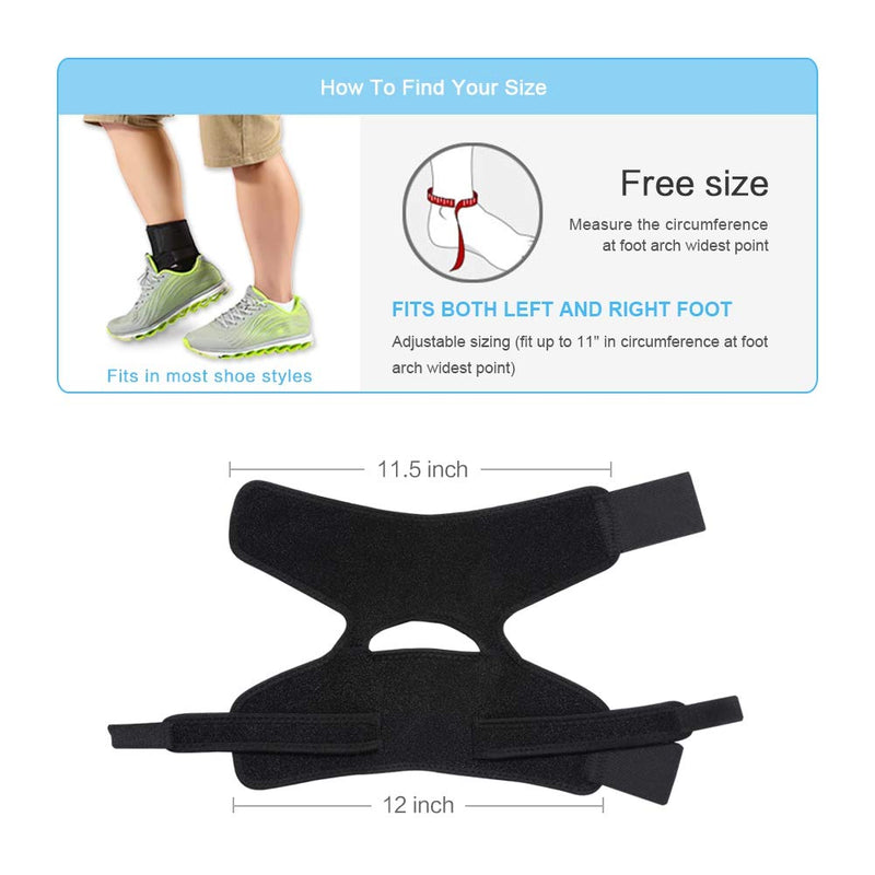 [Australia] - GOTOTOP Ankle Brace,Daytime Splint with Heel Strap That Fits in Shoe for Peroneal Tendonitis Support, Foot Arch Pain Relief, PTTD, Achilles Tendonitis and Sprains,Black 