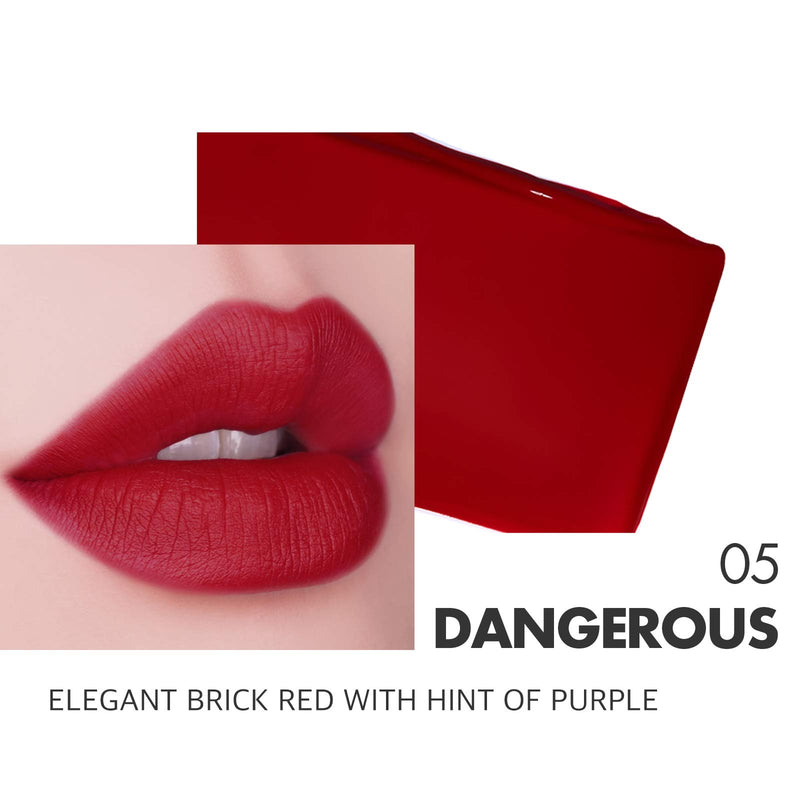 [Australia] - AEKYUNG LUNA Matte Leather Lip Stain, Velvet Matte Liquid Cream Lip, Highly Pigmented Color | 05 Dangerous 