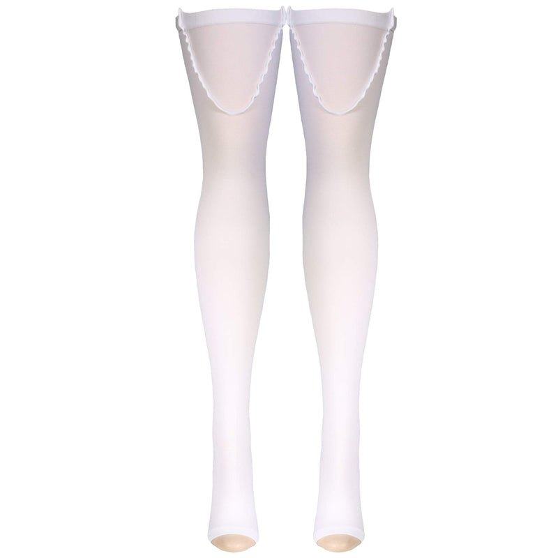 [Australia] - Truform Surgical Stockings, 18 mmHg Compression for Men and Women, Thigh High Length, Open Toe, White, X-Large X-Large (Pack of 1) 