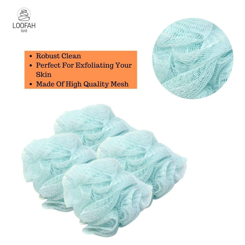 [Australia] - Loofah Lord 12 Baby Blue Bath or Shower Sponge Loofahs Pouf Mesh Wholesale Bulk Lot Baby Blue 12 