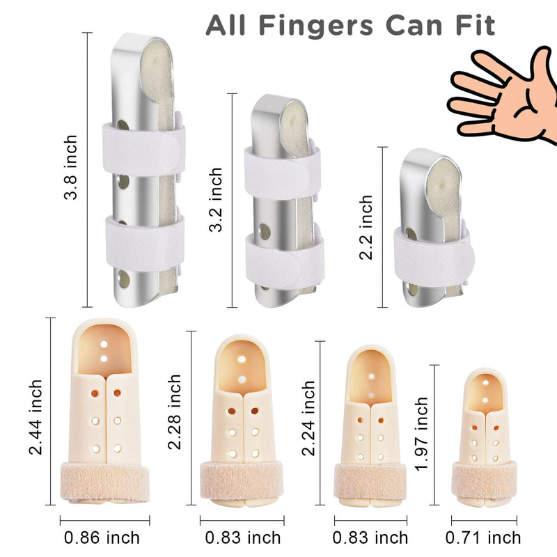 [Australia] - Finger Splint, Sopito 7PCS Finger Support Brace Finger Stabilizer for Broken Fingers Straightening Arthritis Knuckle Immobilization 