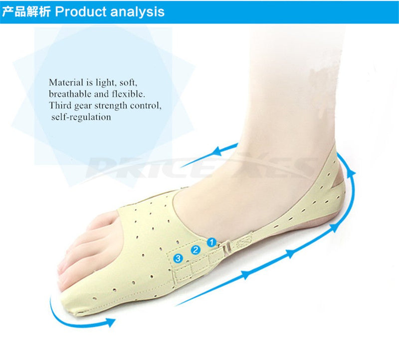 [Australia] - Bunion Corrector Relief Protector Sleeves, w/ 3 Hole Adjustable Slim Toe Straighteners Separators Corrector Brace 24h Day Night Splints Treat Pain Hallux Valgus Hammer Toe Joint Easy Wear in Shoes (S) S 