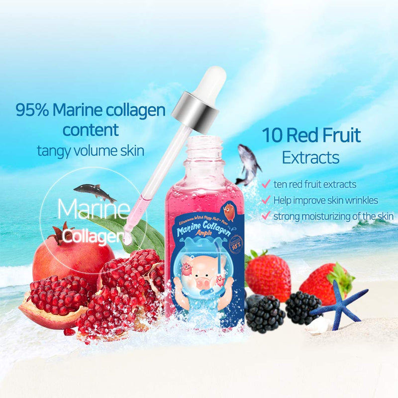 [Australia] - Elizavecca Marine Collagen Ample - Functionality for Improvement of Wrinkles and Contains Marine Collagen Extracts/Collagen serum/Collagen essence/water serum before and after 