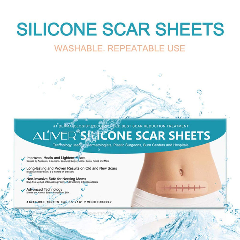 [Australia] - Exceart 1 Box of Silicone Scar Sheets Cica Care Gel Sheet Scar Removal Tape Scar Sticker for Surgery Injury Burns Acne Scars 
