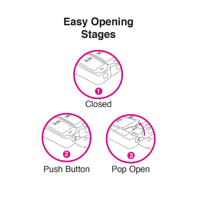 [Australia] - Safe and Sound Jumbo Sized 7 Day Pill Box, Push-button Easy-open Lids, Includes Two Patient Record Cards 
